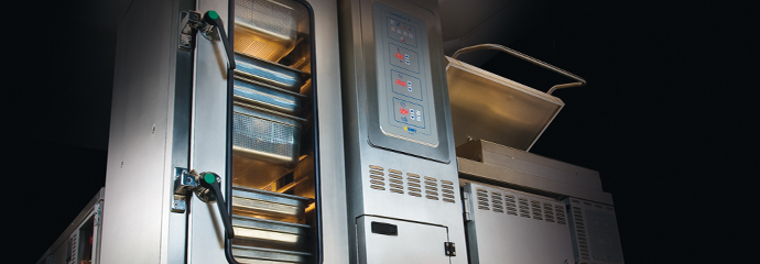 Restauration mobile SERT — module de production alimentaire en service