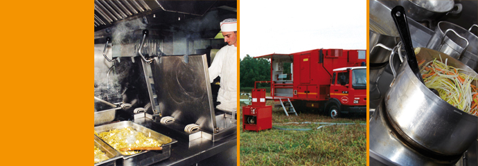 Modules de restauration mobile SERT — cuisine de campagne et remorques